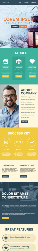 vision first half business e-newsletter template