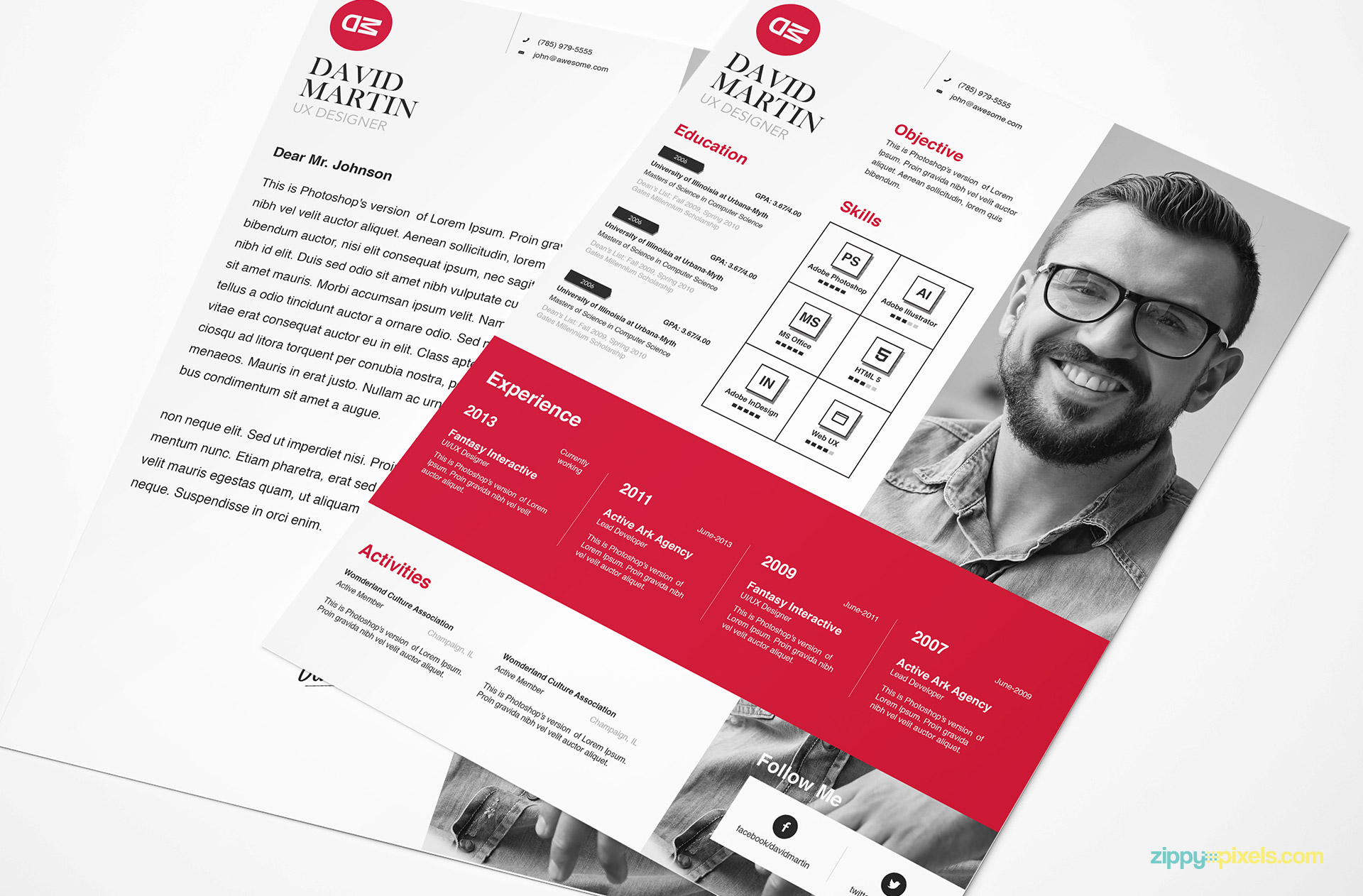 Creative Business Resume Template & Cover Letter Template