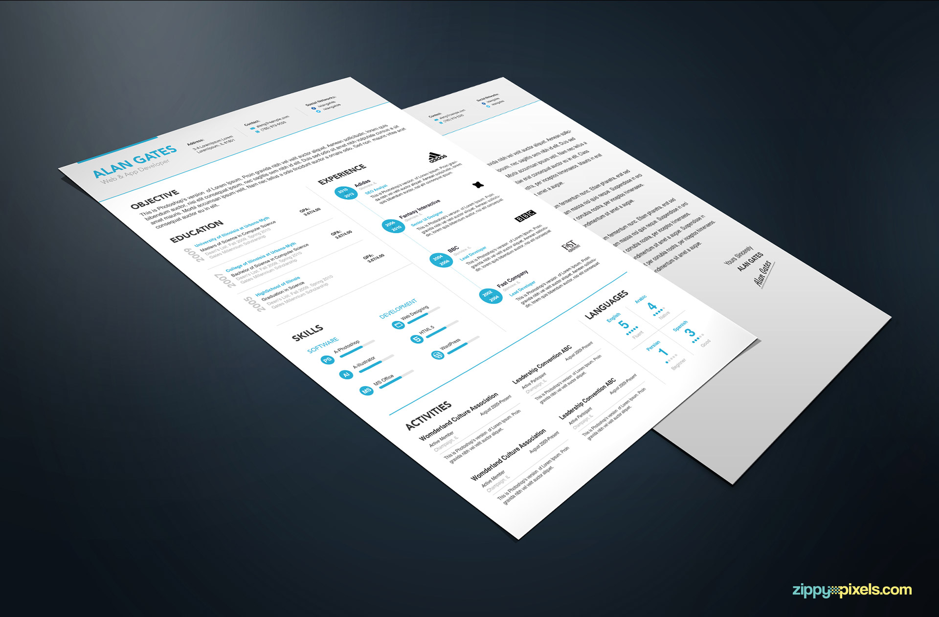 Professional Resume & Cover Letter Templates in Simple Style