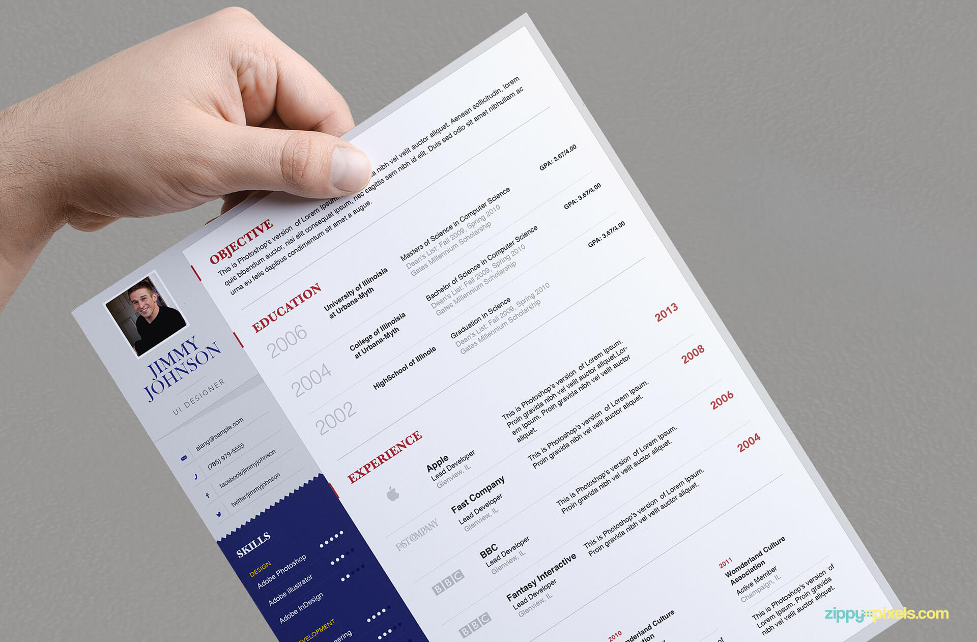 Simplistic Resume Template for Professionals - version 3