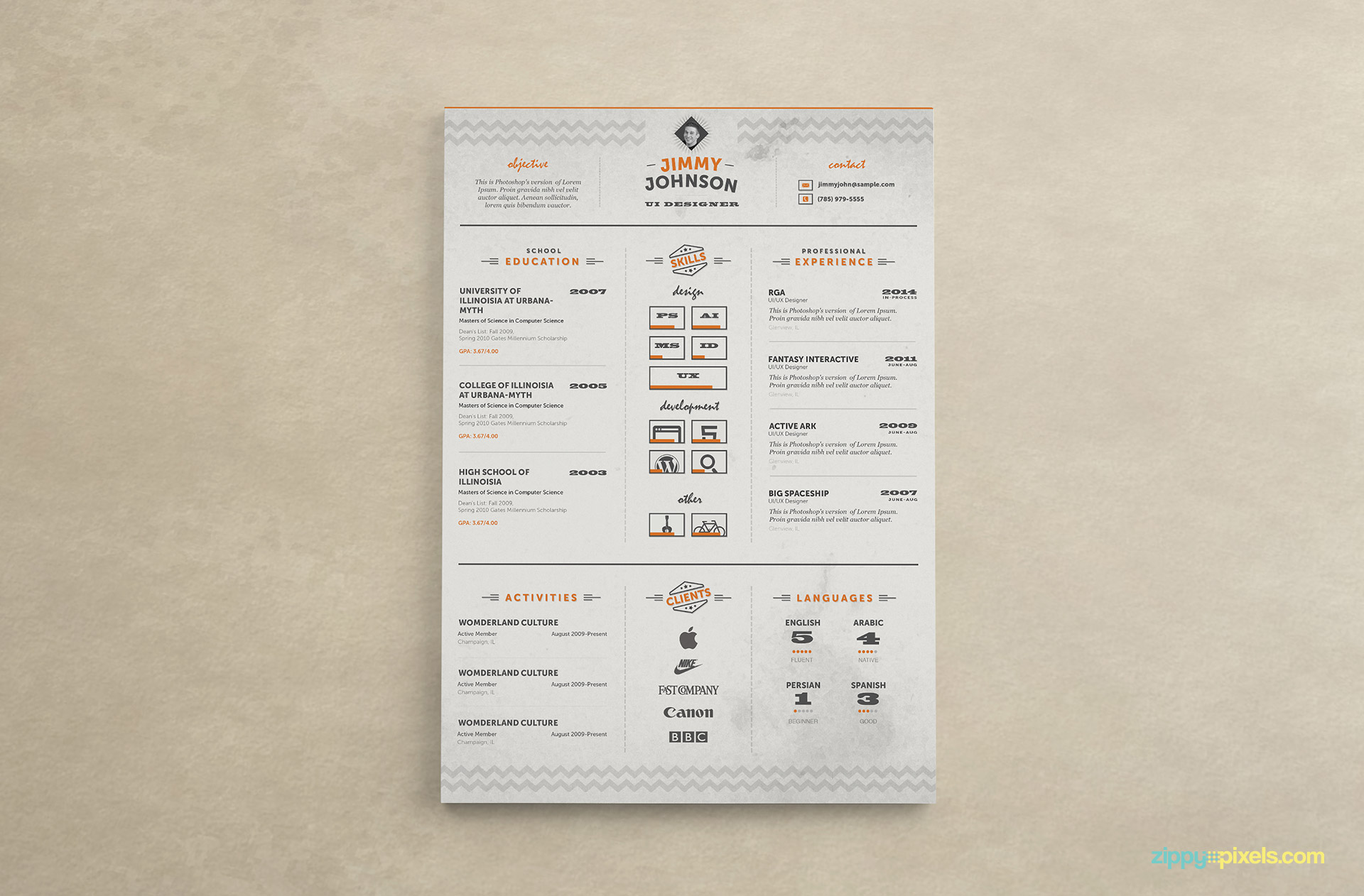 Corporate Resume Template Color 3