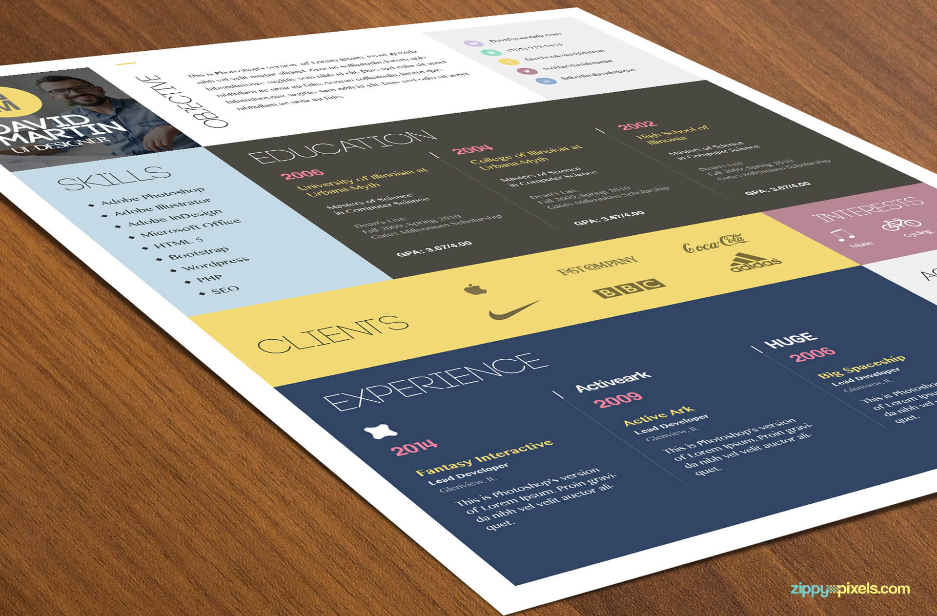 Simple & Colorful Resume Template