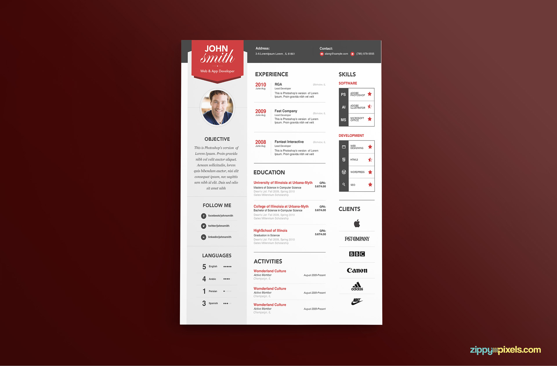 Modern Resume Template Color 3