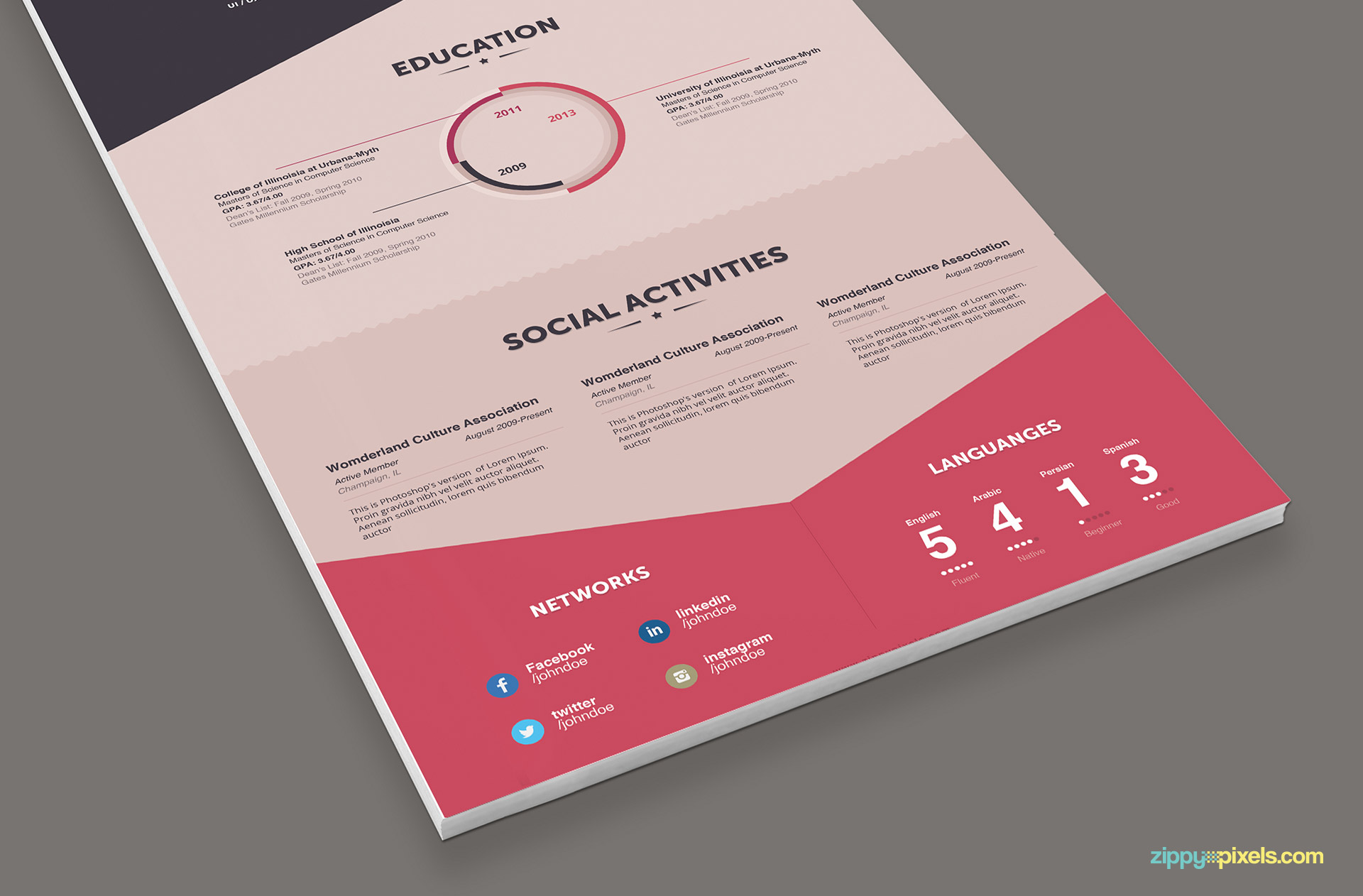 Infographics Resume Template for Designers 2