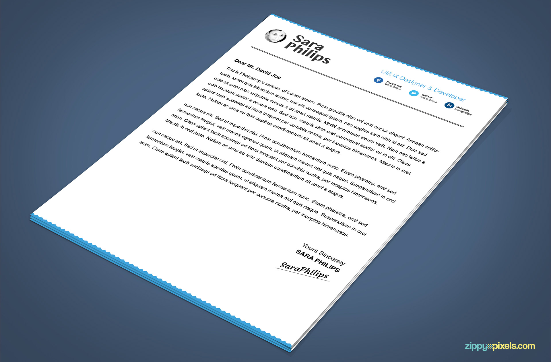 White Minimalistic Cover Letter Template