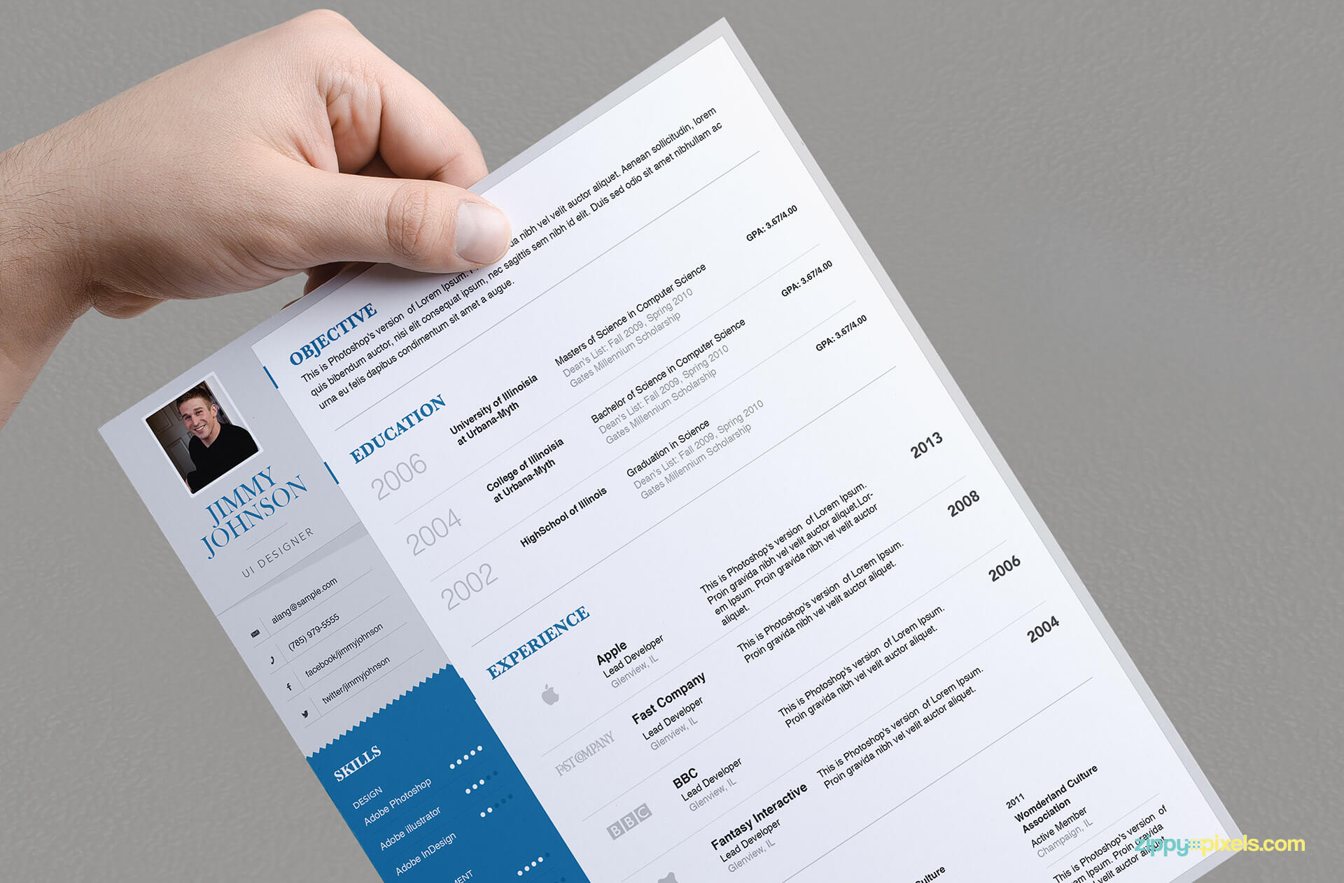 Simplistic Resume Template for Professionals - version 2