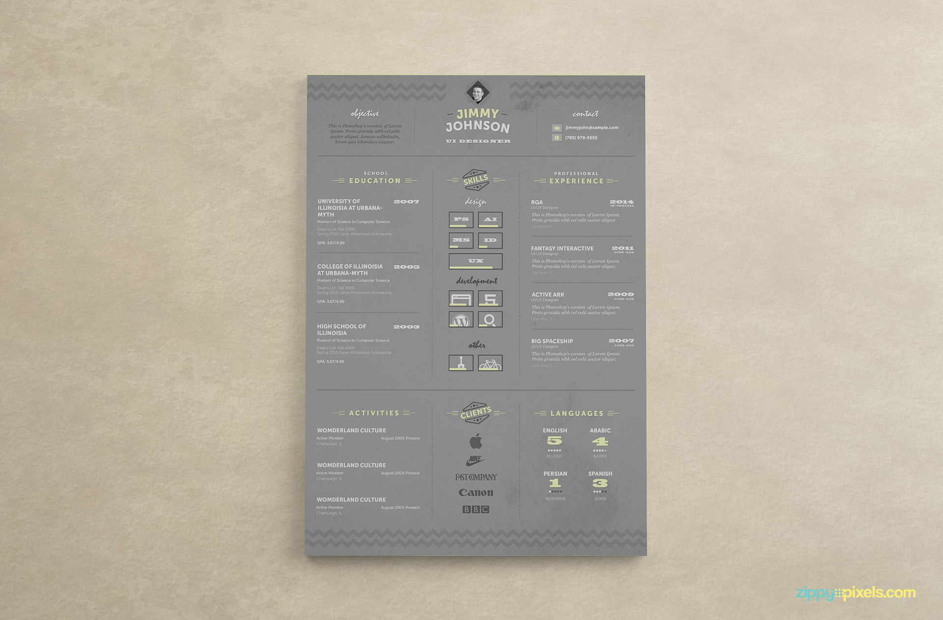 Corporate Resume Template Color 2