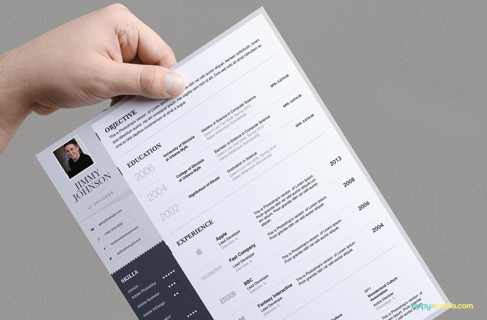 Simplistic Resume Template for Professionals - version 1