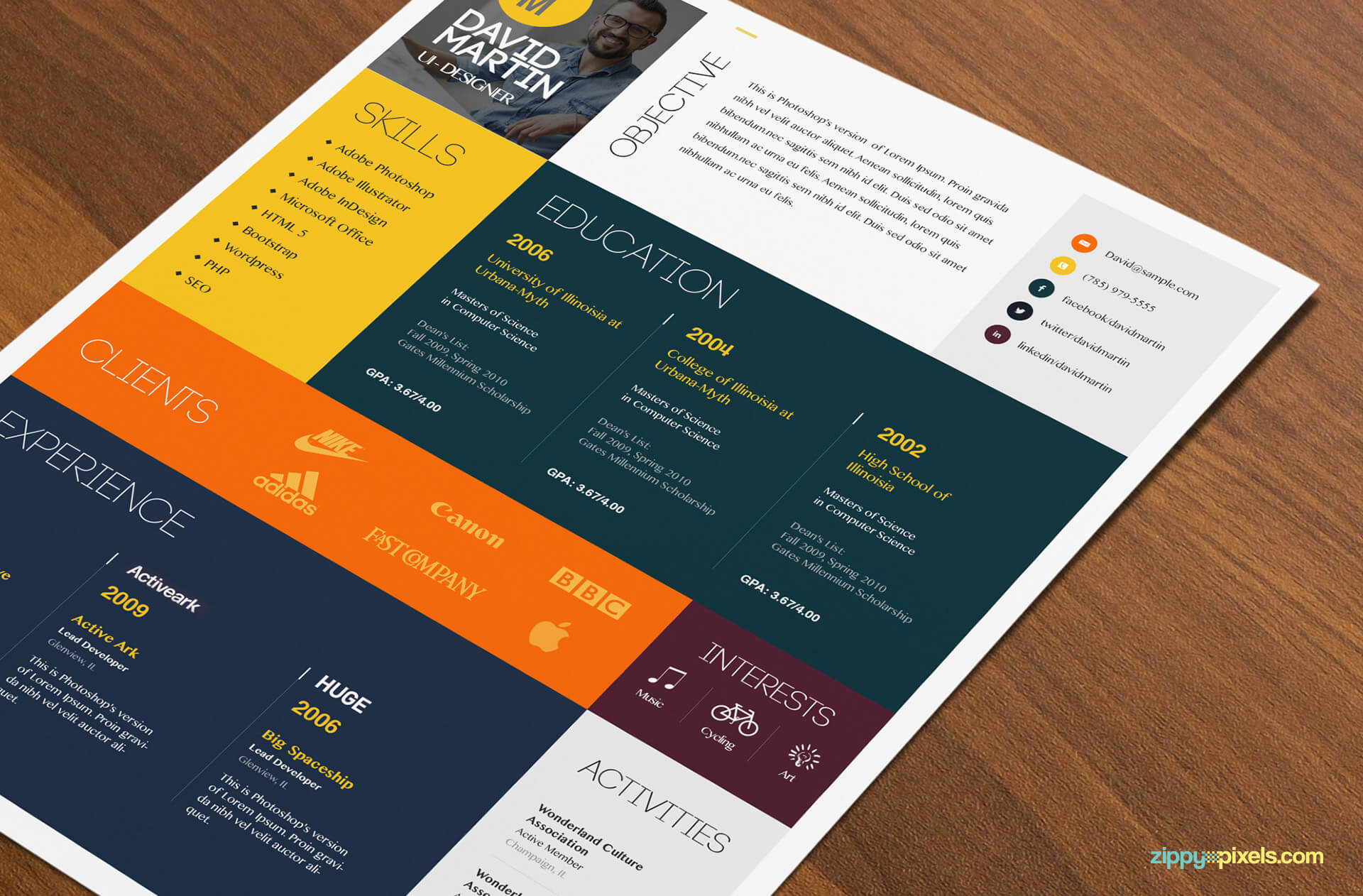 Simple & Colorful Resume Template Color 3