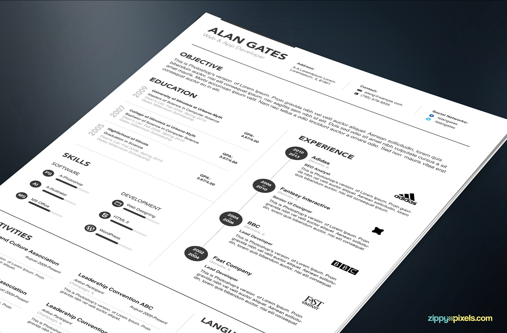 Professional Resume Templates in Simple Style 1