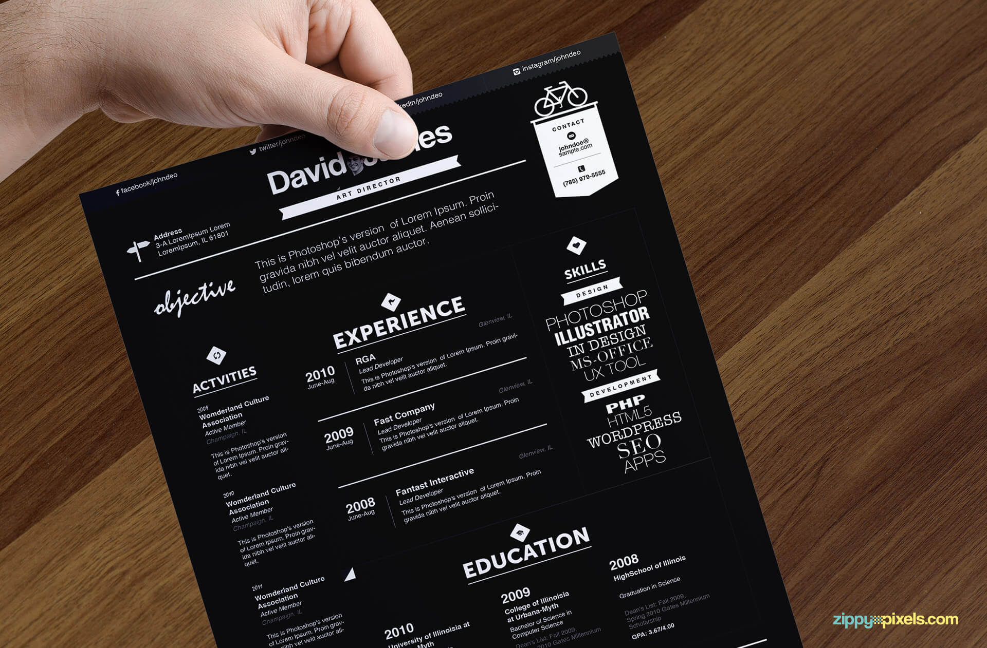 Executive Resume Template in Black