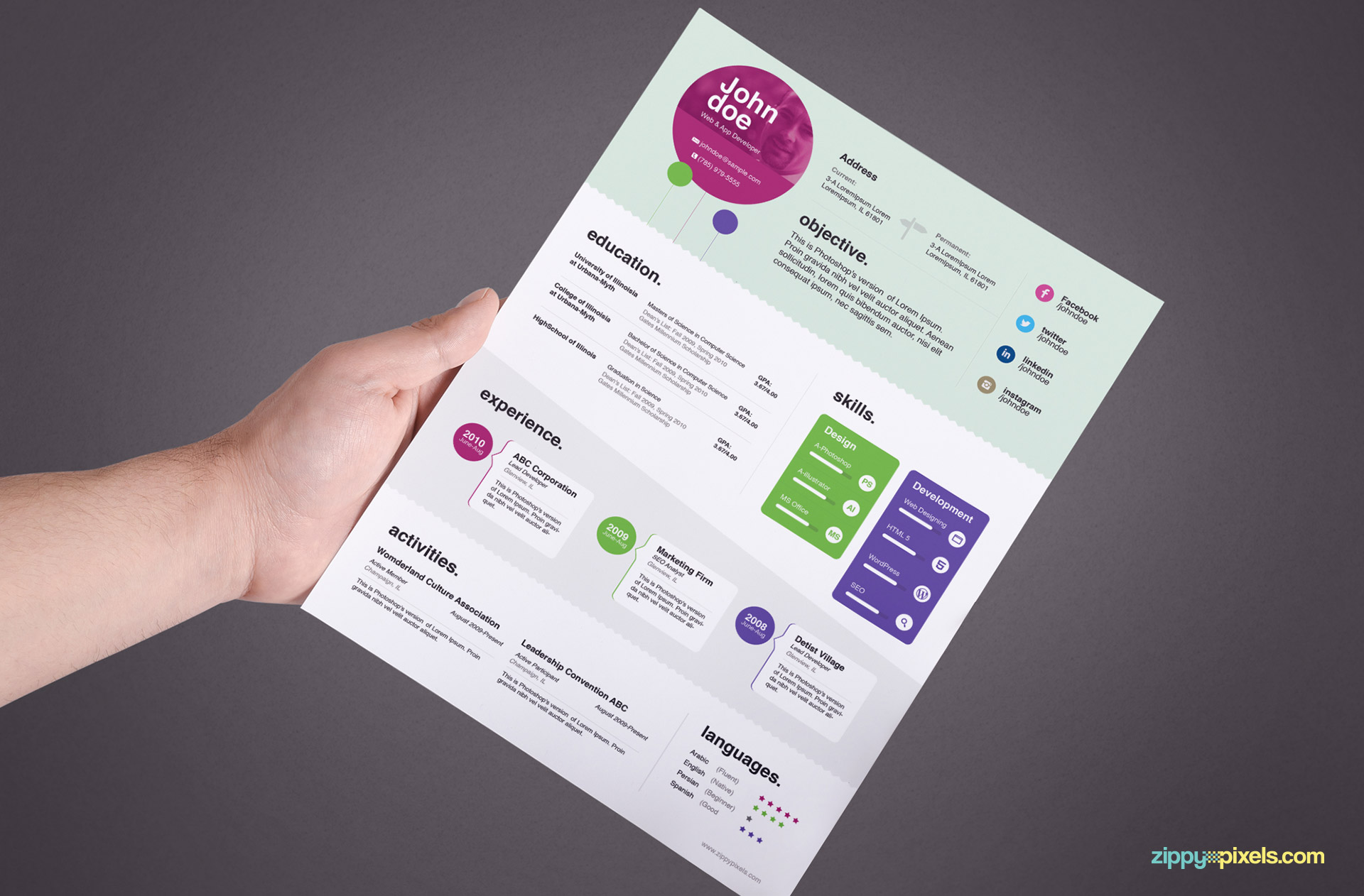 Creative Resume Template Color 1