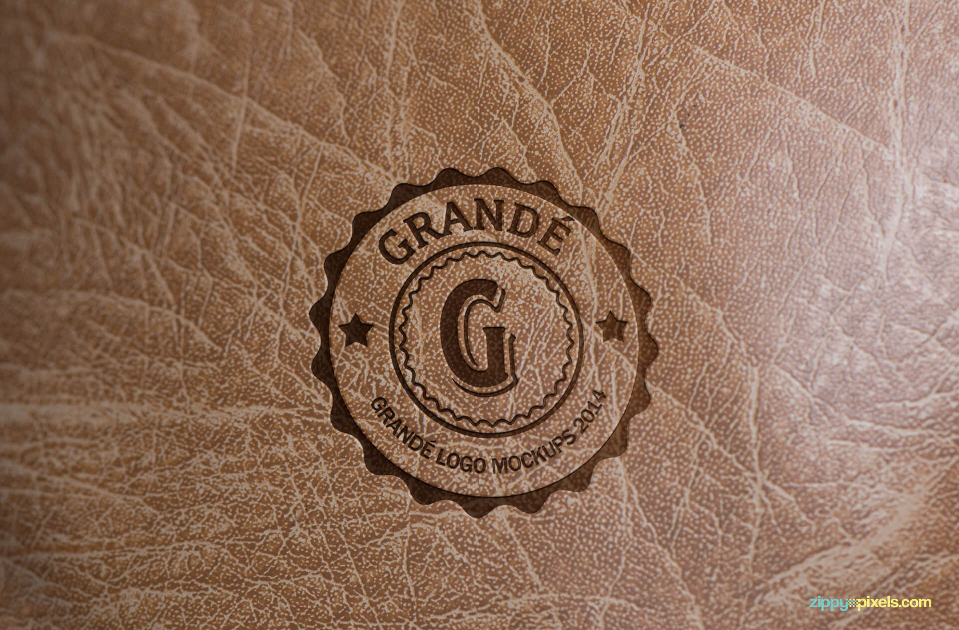 Logo Mockup - printed logo on soft leather