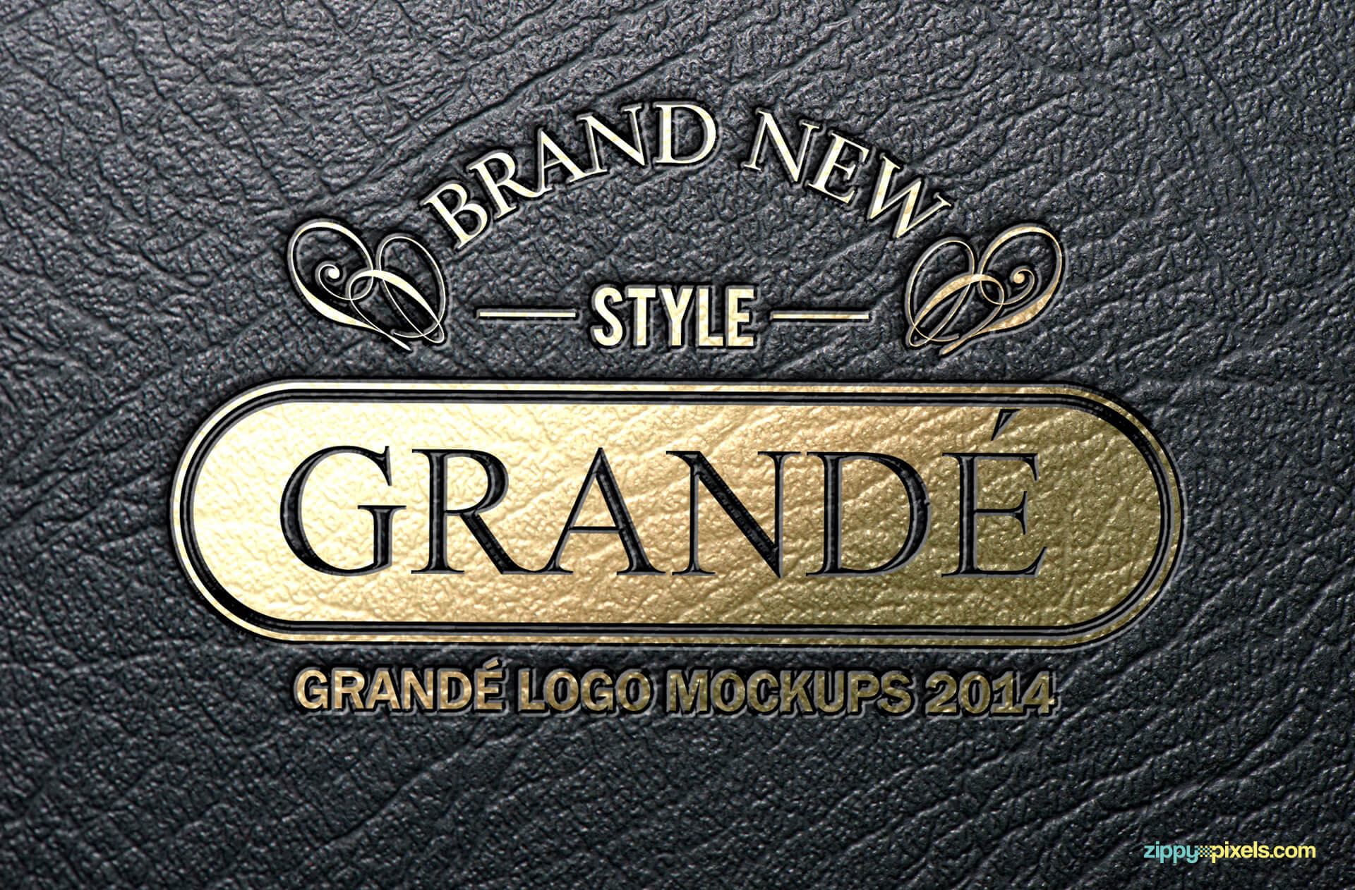 Logo Mockup - Gold Foil Logo on Leather