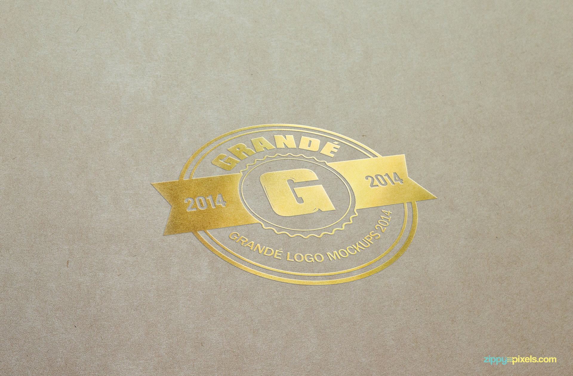 Mockup of Gold Foil Logo Print on Paper