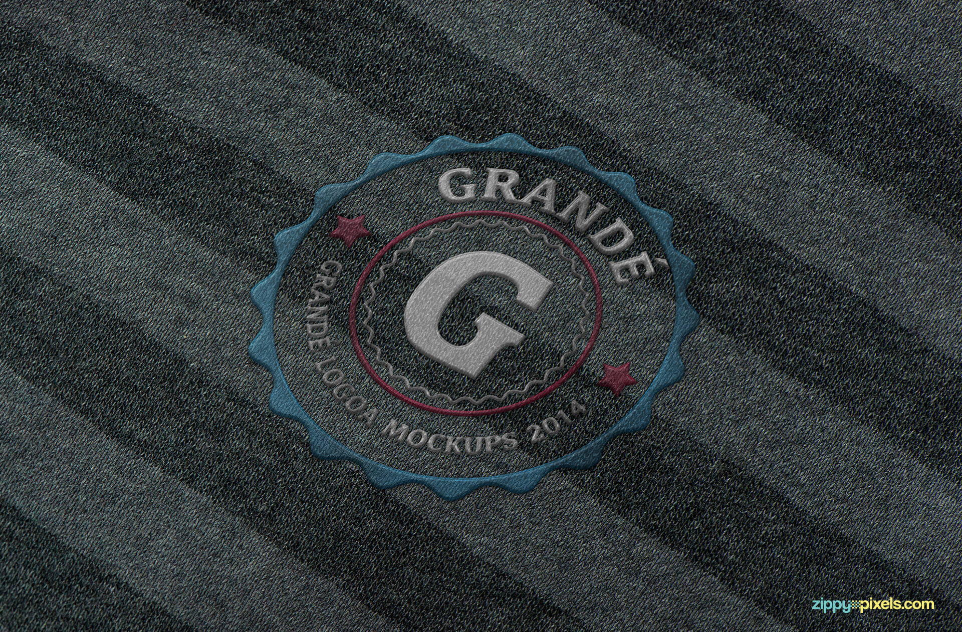 Mockup of Embroidered logo on knitted fabric