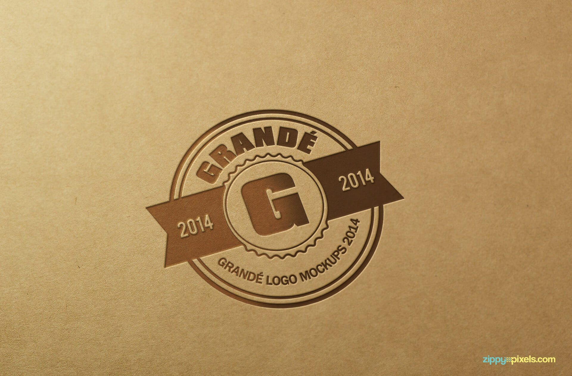 Logo Mockup on LetterPressed Khaki Paper