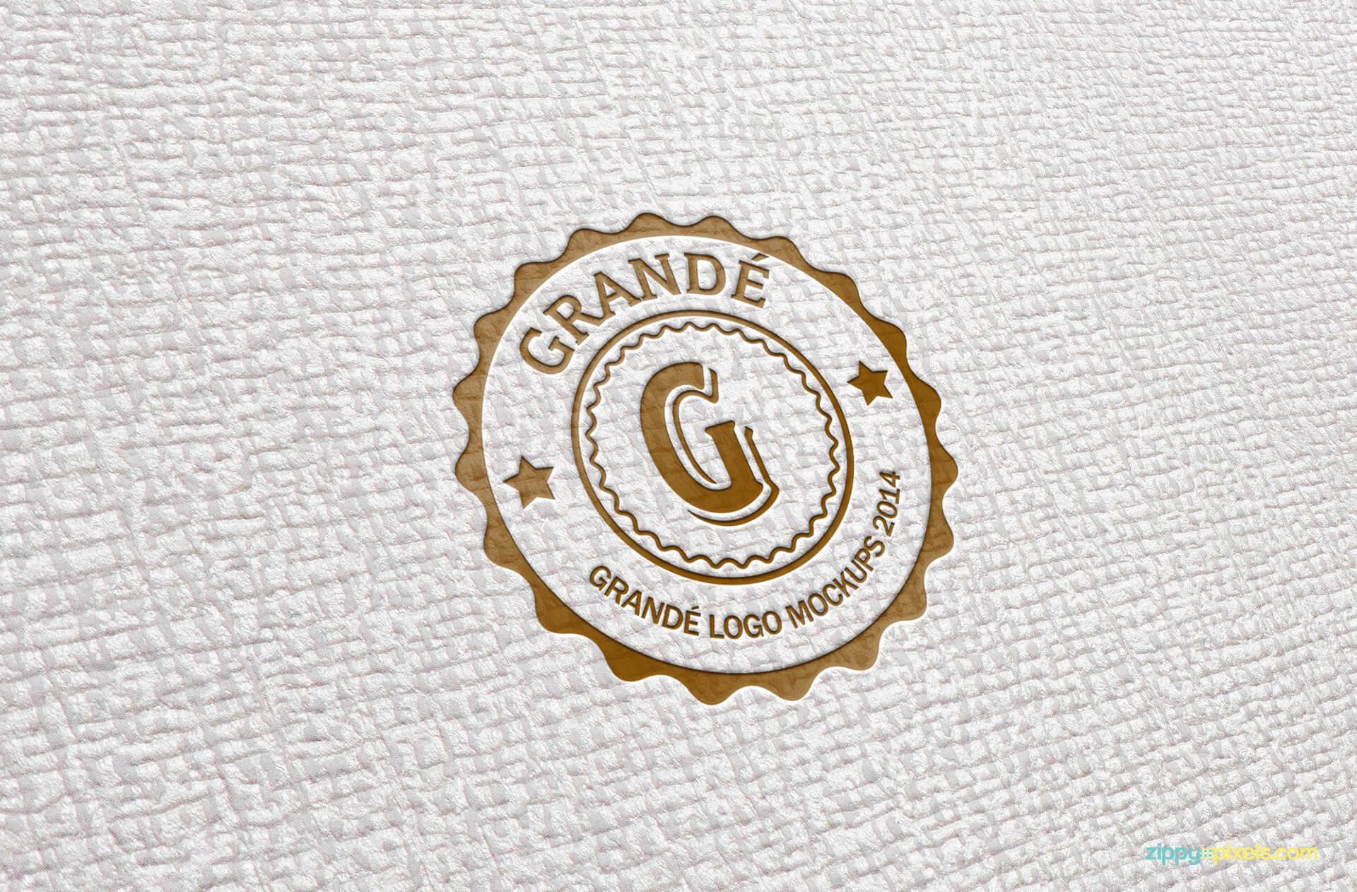 PSD Mockup of Letterpressed Logo on Textured Paper