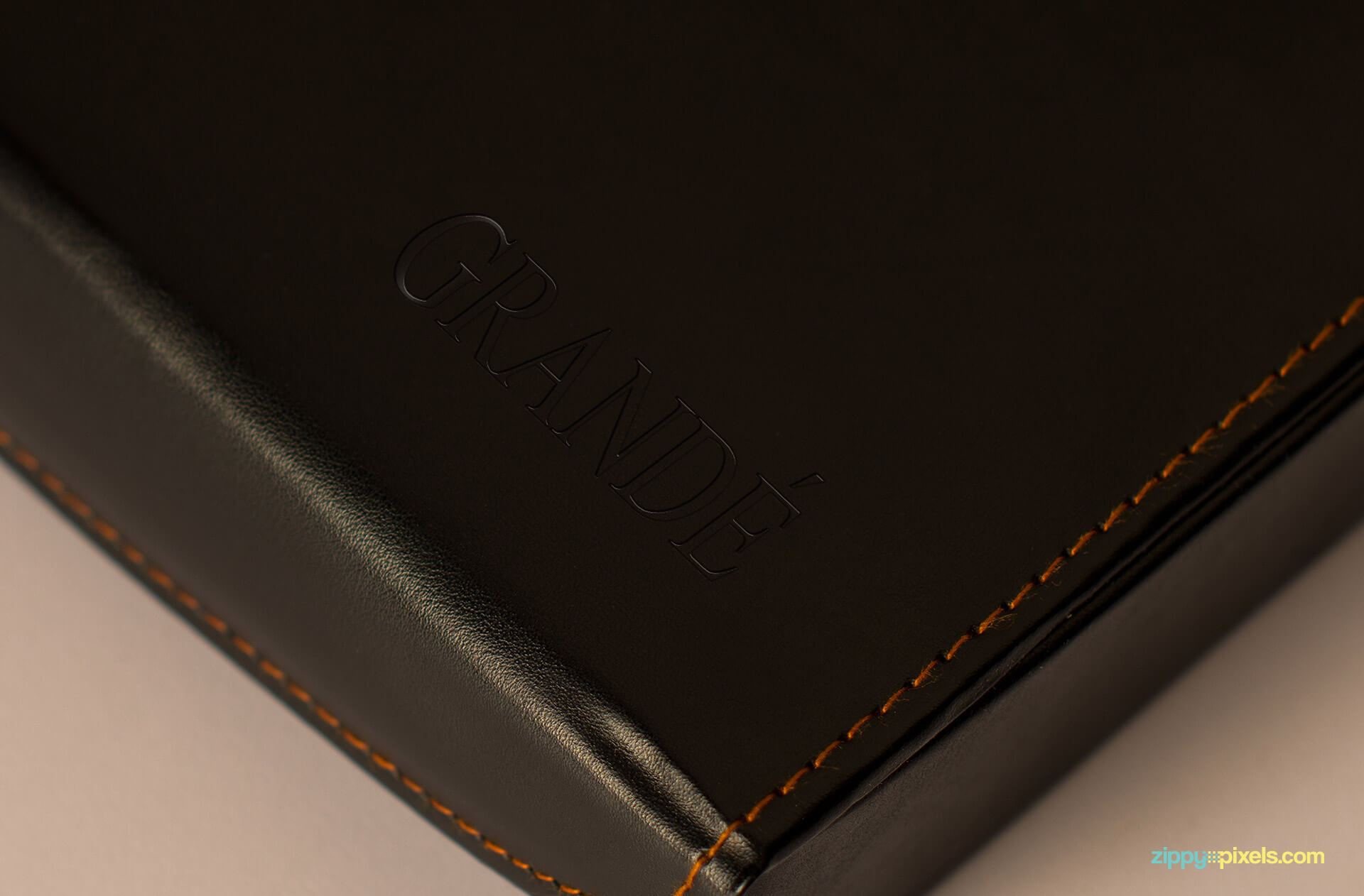 Logo Mockup - Engraved Logo in Leather Surface