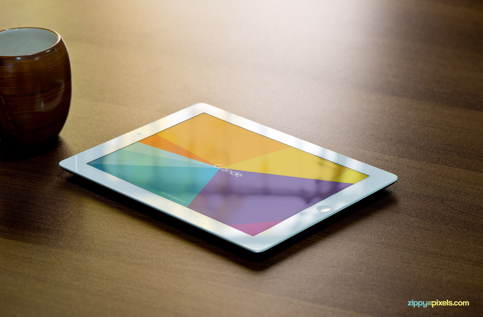 Mockup of iPad Placed on Table