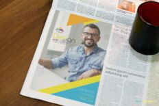 Realistic Newspaper Mockup – Full Page Ad