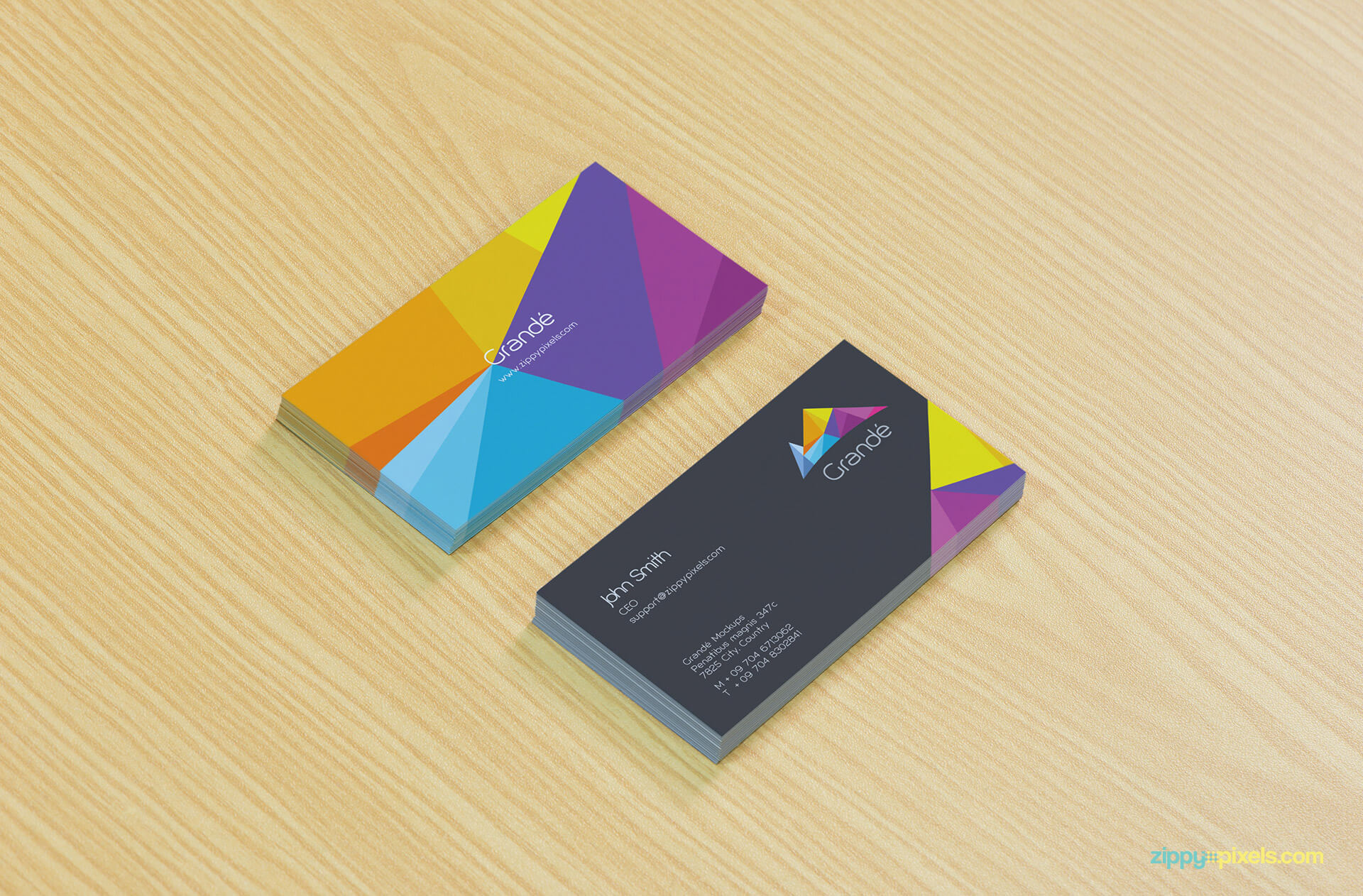 Business Cards Mockup on Table