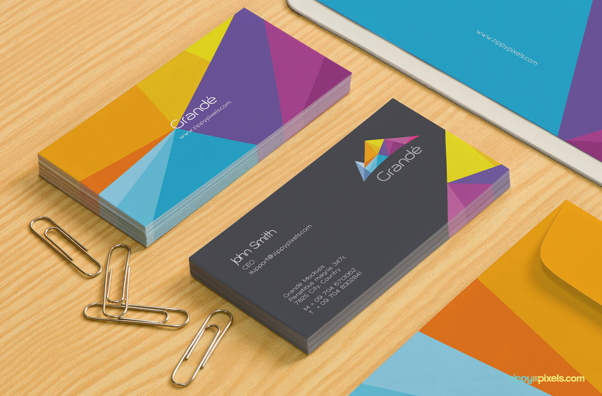 Close up shot of Business Card Mockup