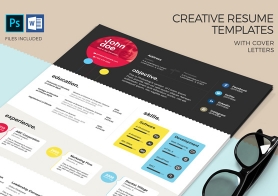 Creative Resume Templates with Cover Letters – MS Word & PSD