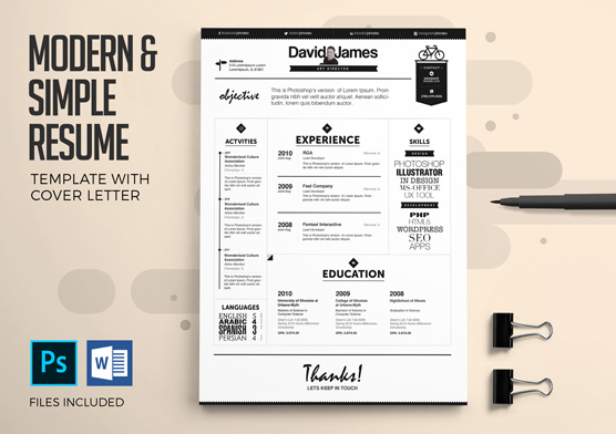 Creative Executives’ Resume & Cover Letter Templates in 4 Color versions (PSD & DOCX)