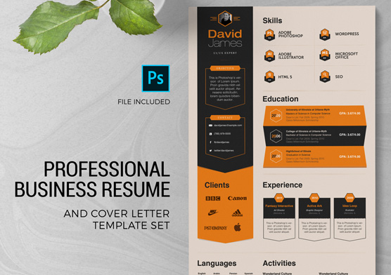 Professional Business Resume & Cover Letter Template Set – 3 Color Versions