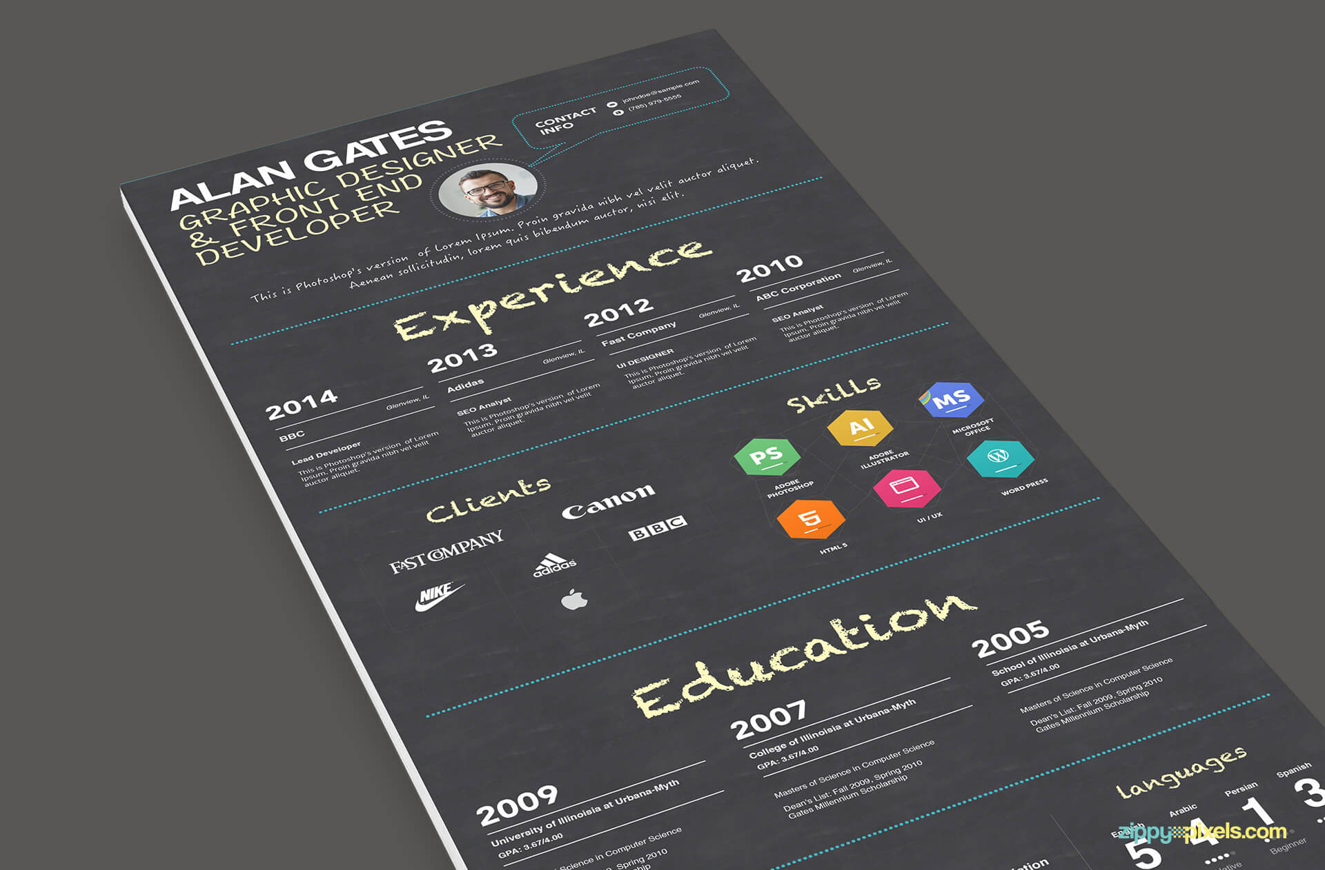 Multipurpose Resume Template Black Version