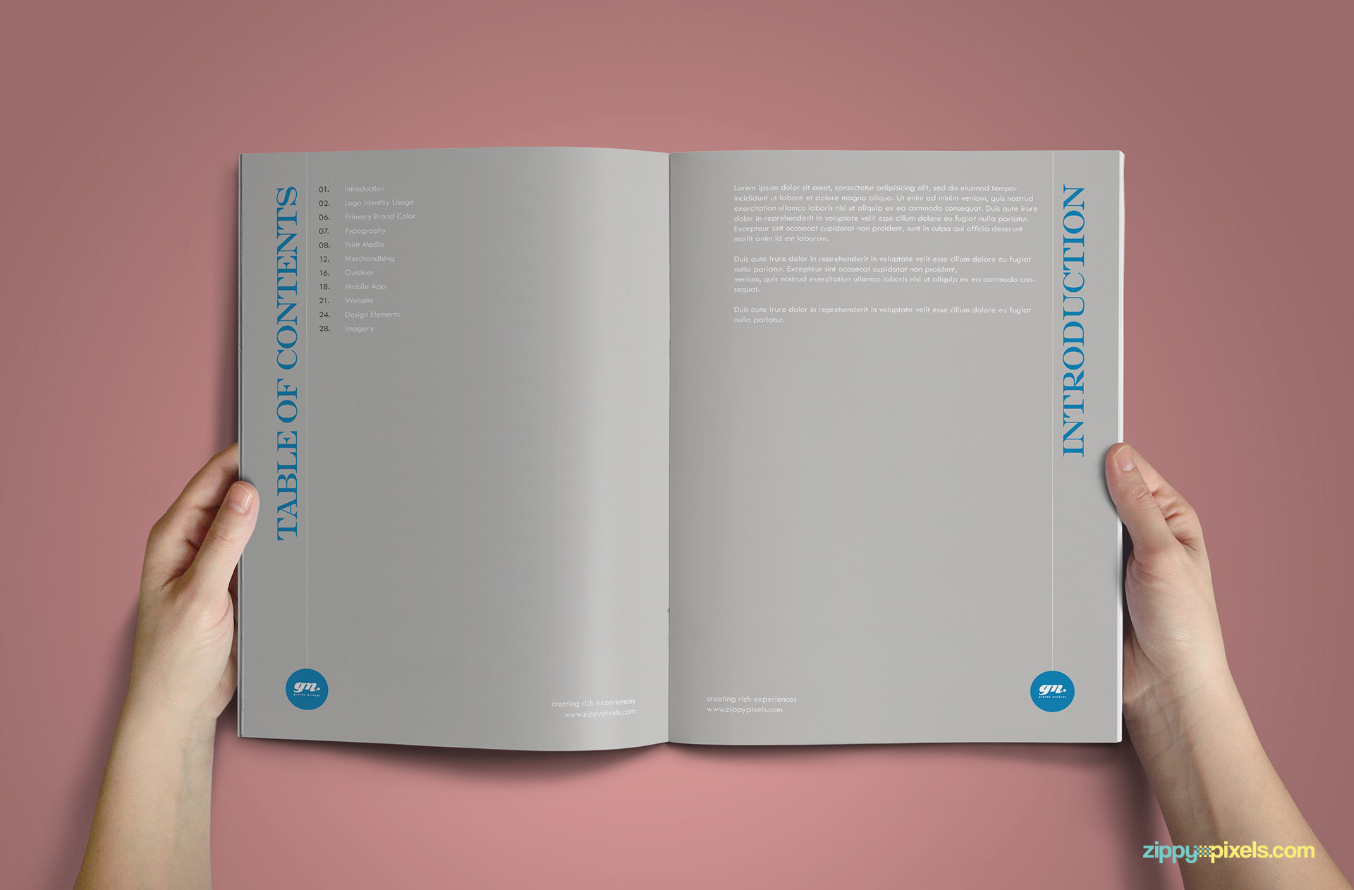 Clean Brand Book Template for Corprate Identity - Table of Content