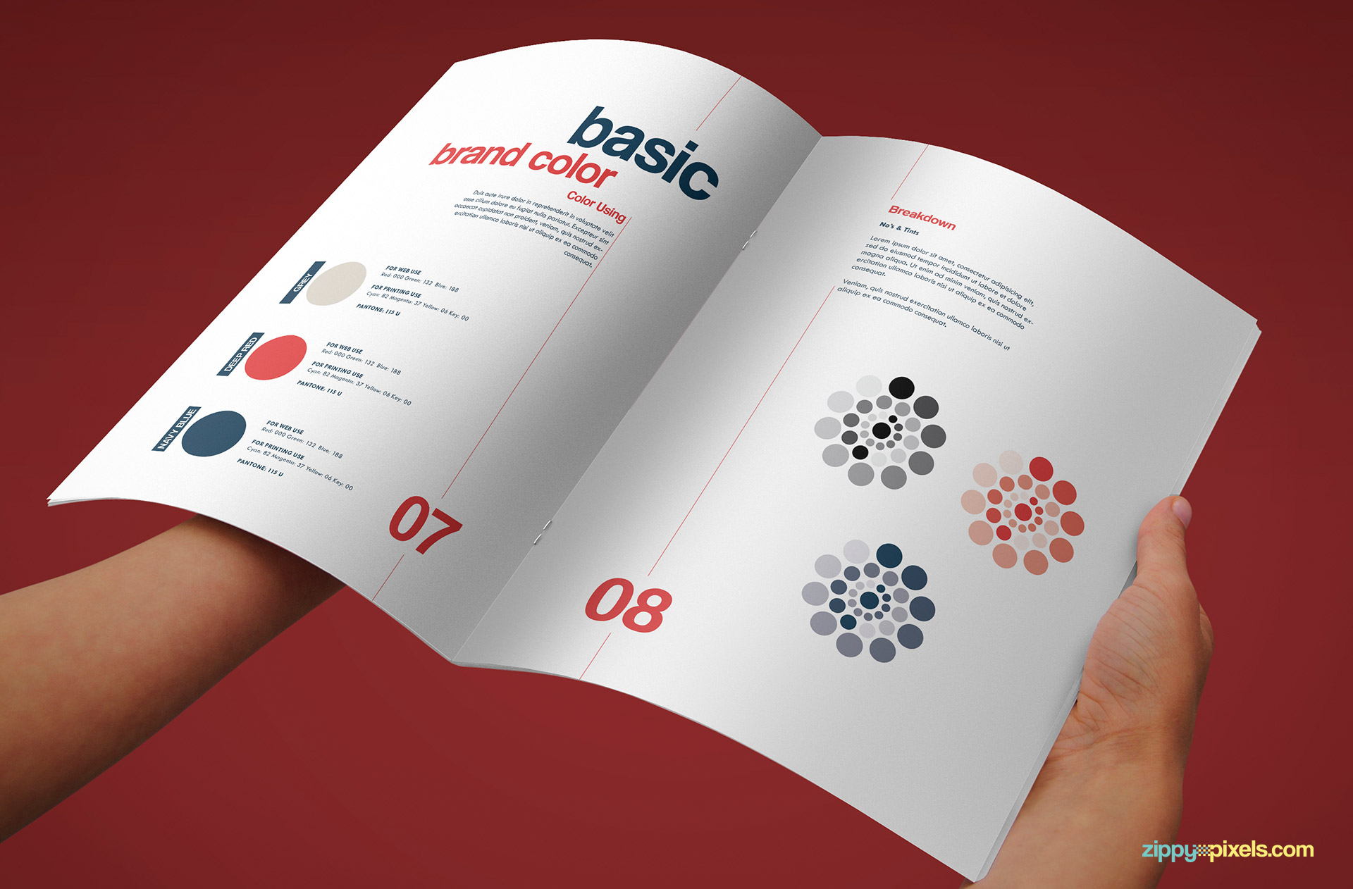 Brand Colors Page of Professional Brand Guidelines Template