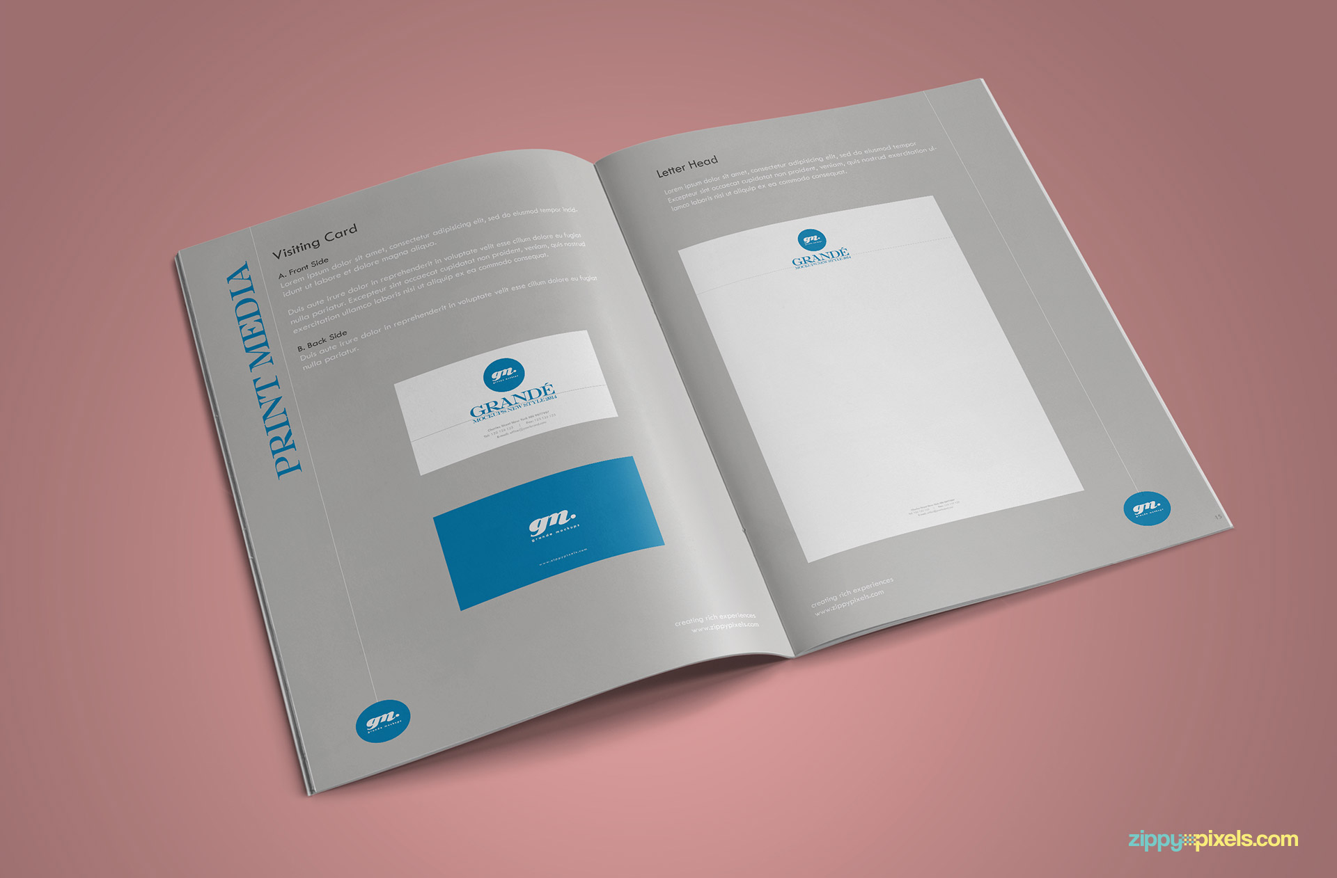 Clean Brand Book Template Corprate Identiy Guidelines for Letterhead & Business Cards