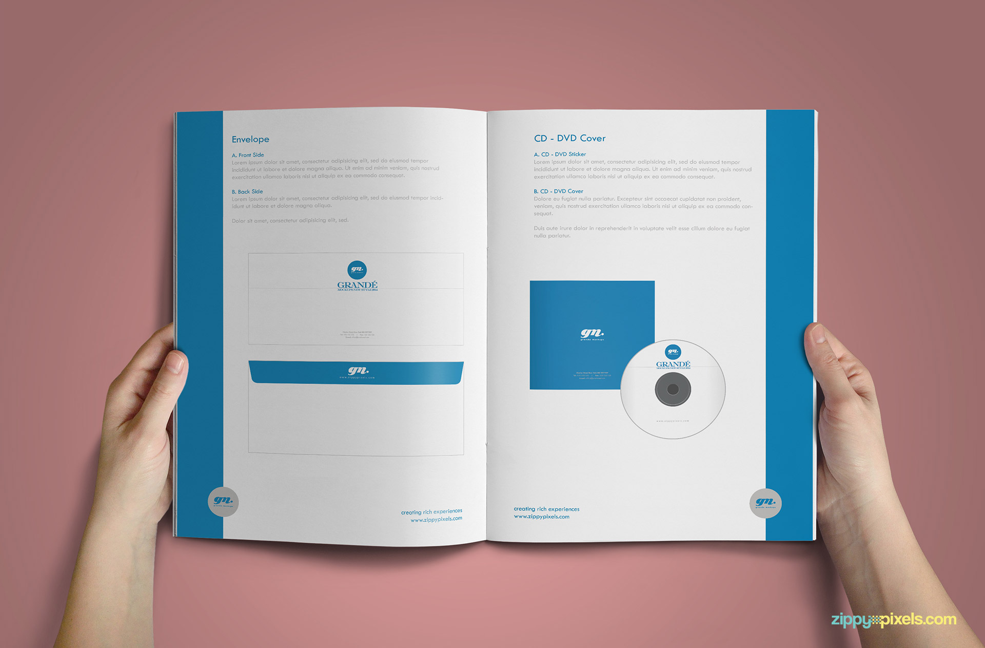 Clean Brand Book Template for Corprate Identity - CD Cover & Envelope