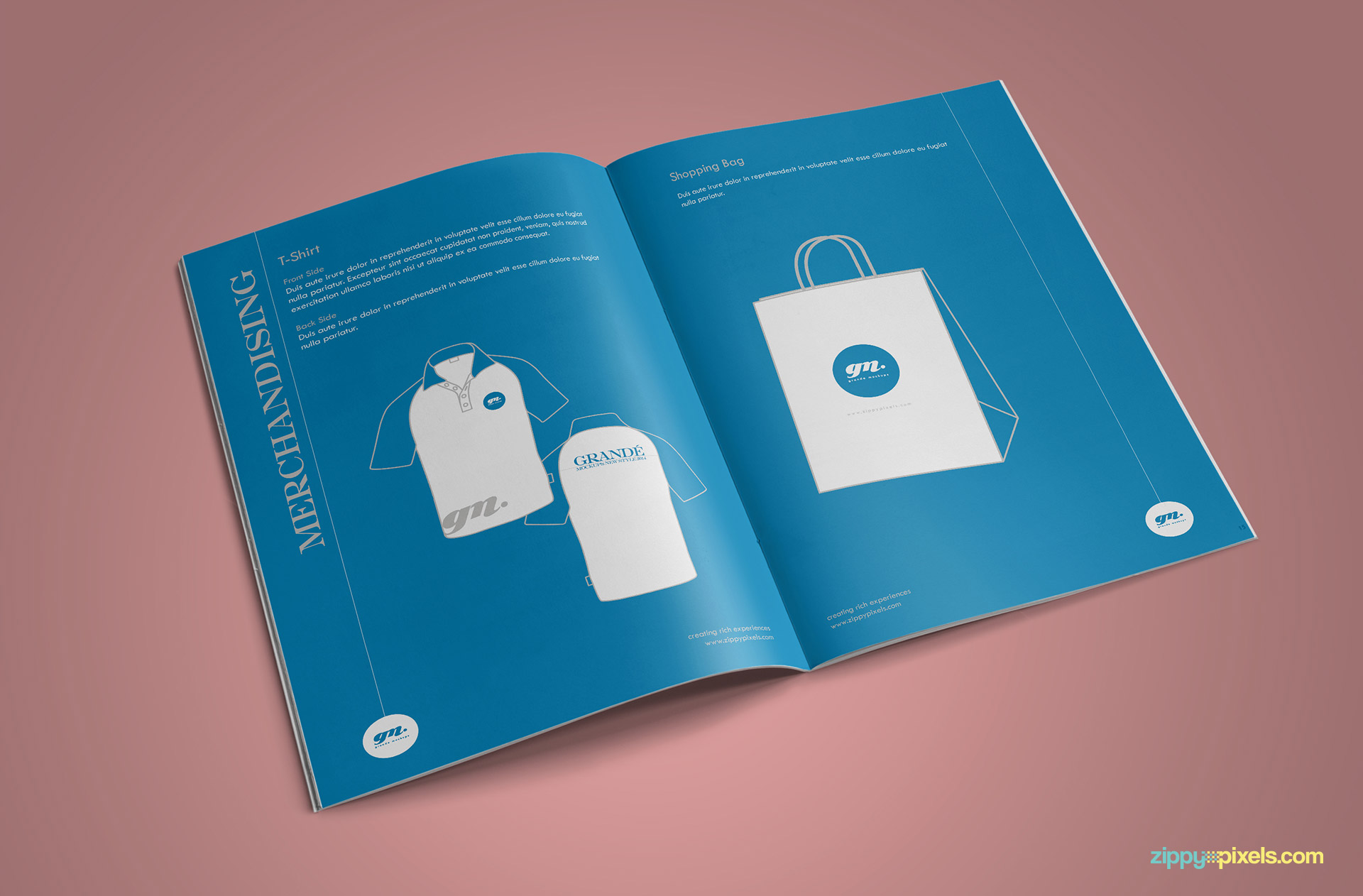 Clean Brand Book Template for Corprate Identity - T-shirt & Shopping Bag