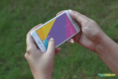 Landscape iPhone Mockup Two-Handed Interaction