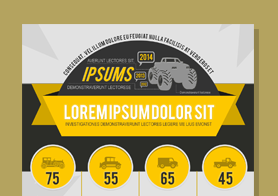 Vehicles – 100% Vector Infographics PSD Template set