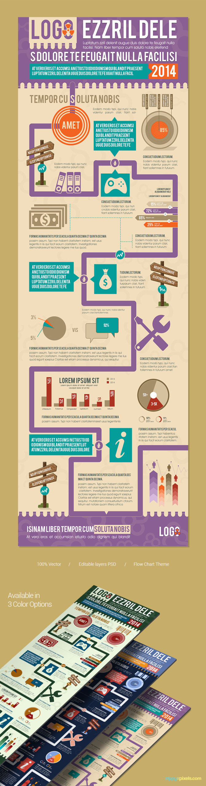 Flat-design-infographics-psd-template-road-map-presentation