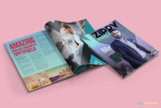 Dynamic Magazine Mockup with Folded Pages Design