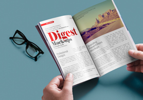 Free Digest-size Magazine PSD Mockup