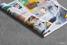 Folded Newspaper Mockup for Print Media