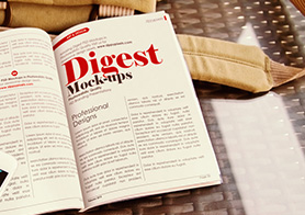 Photorealistic Digest-size Magazine Mockups Vol. 3 [12 PSD Mockups]