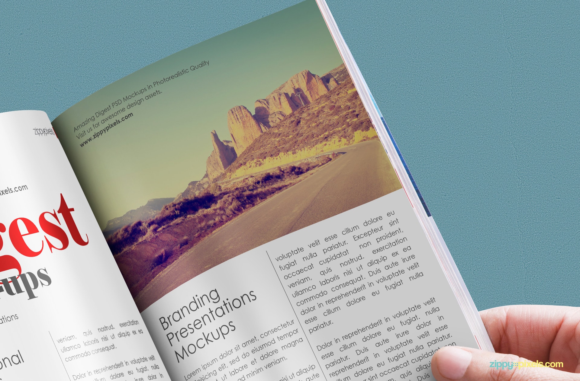 freebie psd mockup of paperback digest