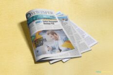 Stacked Newspaper Mockup for Print and Editorial