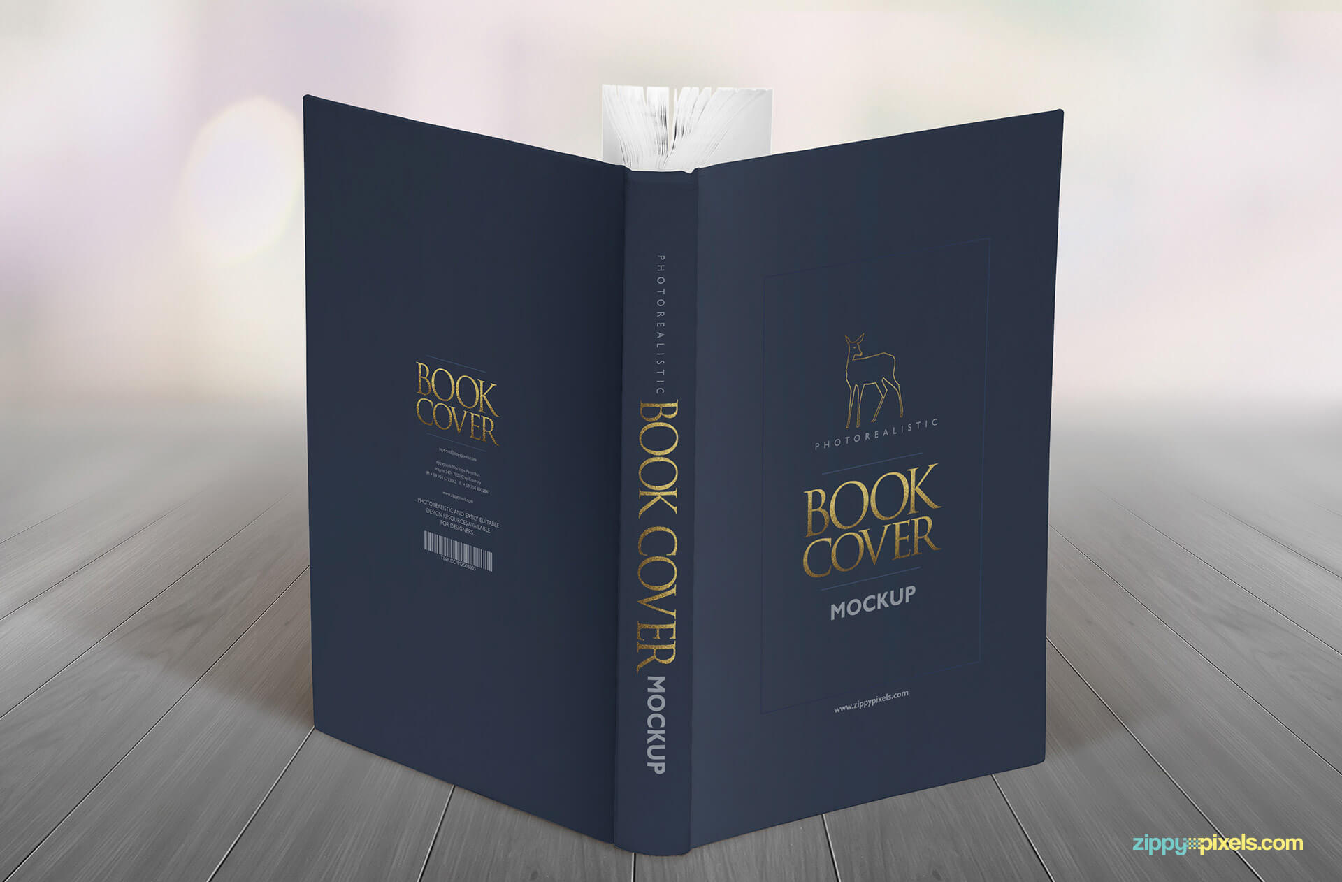 Hardcvoer book mockups for showcasing your full dustcover design