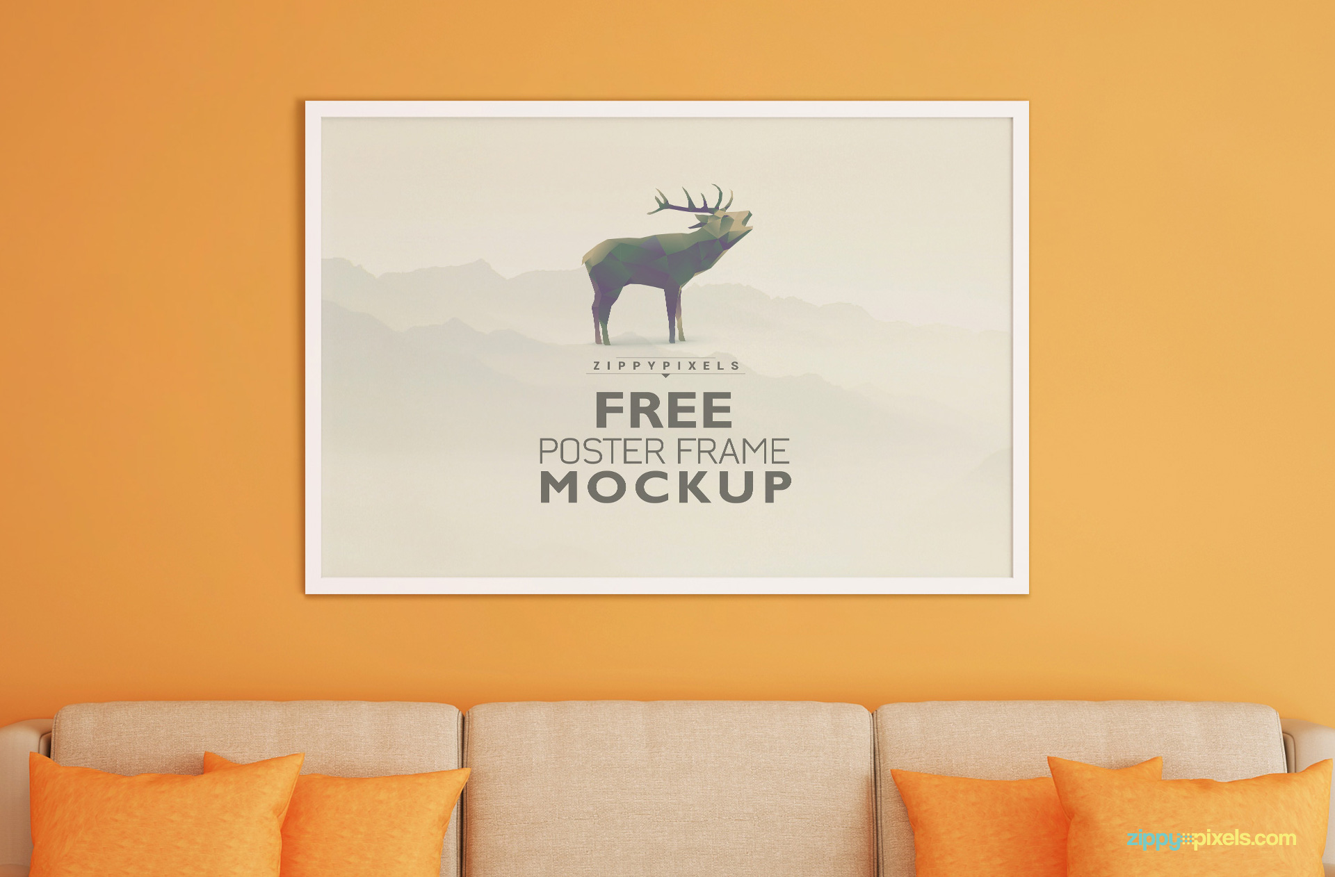 Free Frame Mockup for Poster, Photo & Artwork