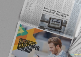 folded newspaper mockup