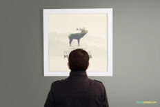 Framed Poster Mockup with Realistic Viewing Angle