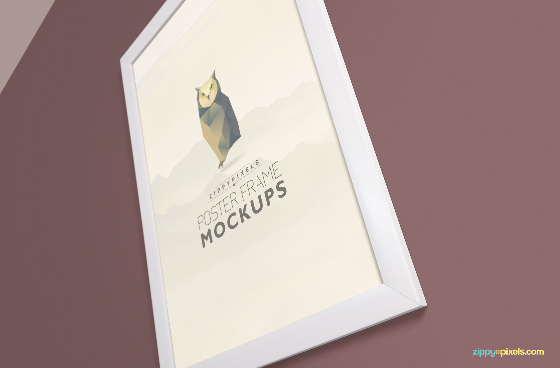 poster frame mockup dutch angle zoomed in shot